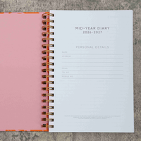 B5 Mid-Year 26-27 Diary: Floral