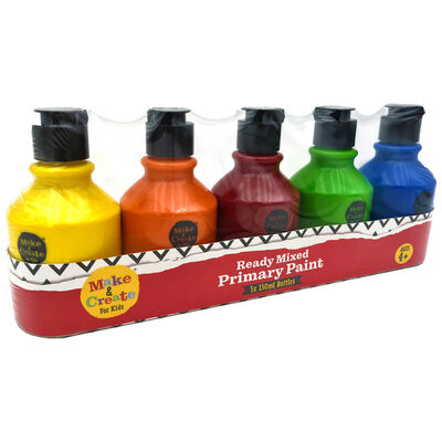Kids Ready Mixed Primary Paint Set: Pack of 5 image number 2