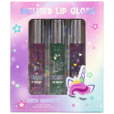 Dream Pop Unicorn Infused Lip Gloss with Confetti Set image number 1
