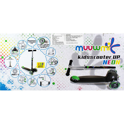 Black Neon Muuwmi Kids 3 Wheel Scooter image number 4