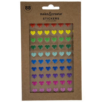 Colourful Heart Stickers: Pack of 88 image number 1
