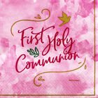 Pink First Holy Communion Paper Napkins - 16 Pack image number 1