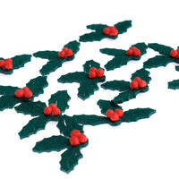 Felt Holly Embellishments: Pack of 12