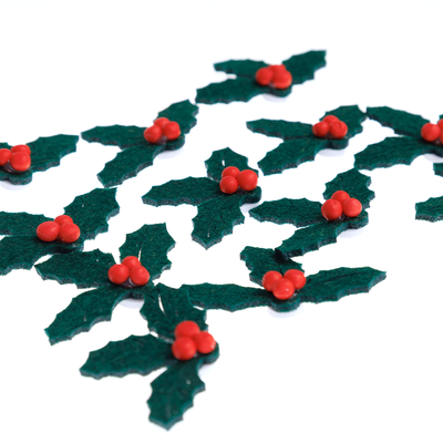 Felt Holly Embellishments: Pack of 12 image number 2