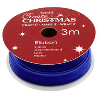 Royal Blue Velvet Ribbon: 3 Meters