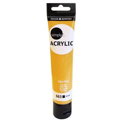 Daler Rowney Simply Acrylic Paint Yellow Ochre 75ml image number 1