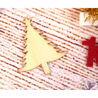 Wooden Christmas Tree Shapes - 16 Pack image number 3