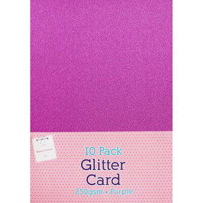 A4 Purple Glitter Card - 10 Pack image number 1