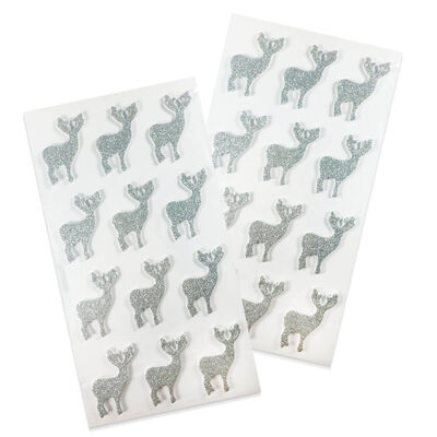 Silver Reindeer Embellishments Pack of 24 image number 1