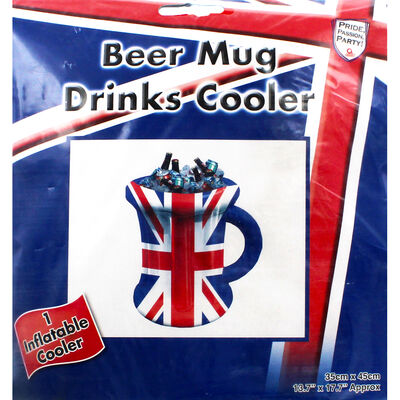 Union Jack Inflatable Beer Mug Ice Cooler image number 1