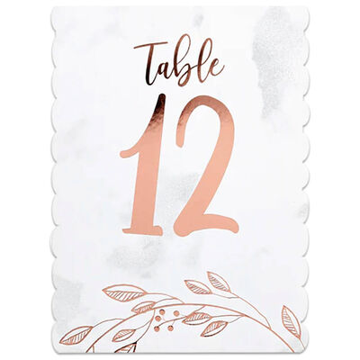 Rose Gold Leaf Table Numbers: Pack of 12 image number 1