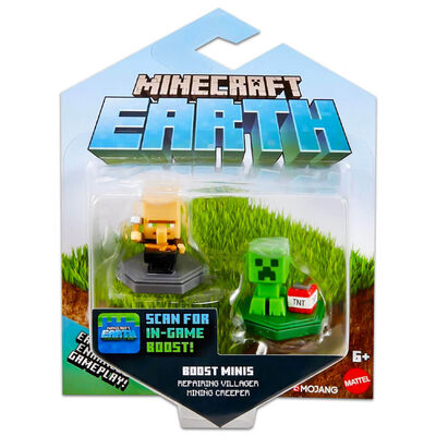 Minecraft Earth Boost Repairing Villager and Mining Creeper Mini Figure: Pack of 2 image number 1