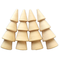 Wooden Christmas Tree Decorations: Pack of 4