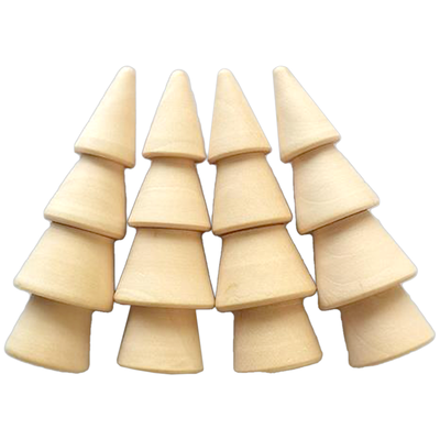 Wooden Christmas Tree Decorations: Pack of 4 image number 1