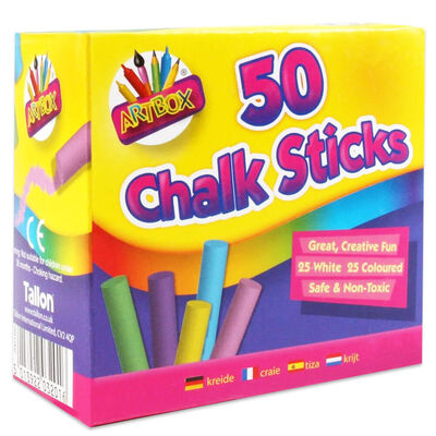 Assorted Chalk Sticks: Pack of 50 image number 1