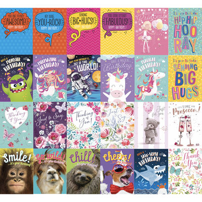 Complete Box of 576 Greetings Cards - 12x48 New Designs image number 3