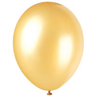 Gold Pearlised Latex Balloons: Pack of 8