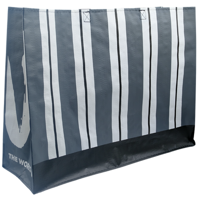The Works Grey Stripe Shopper Bag image number 1