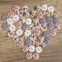Autumn Bloom Wooden Buttons: Pack of 50