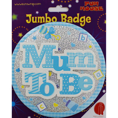 Blue Mum to Be Jumbo Badge image number 1