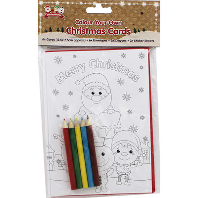 Colour Your Own Christmas Cards: Pack of 6 image number 1