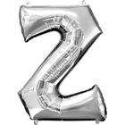 34 Inch Silver Letter Z Helium Balloon image number 1