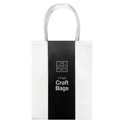 White Craft Bags: Pack of 4 image number 1
