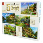 Cottage Themed 5-in-1 1000 Piece Jigsaw Puzzle Set image number 3