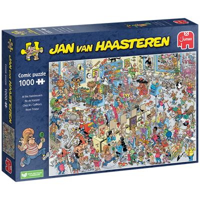 Jumbo Jan Van Haasteren At The Hair Dressers 1000 Piece Jigsaw Puzzle image number 2