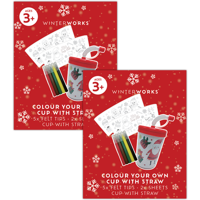 Colour Your Own Festive Cup With Straw Bundle image number 1