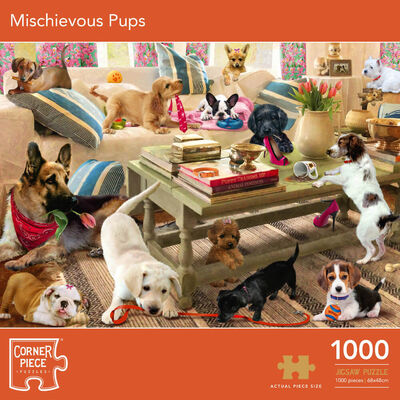 Mischievous Pups 1000 Piece Jigsaw Puzzle image number 1