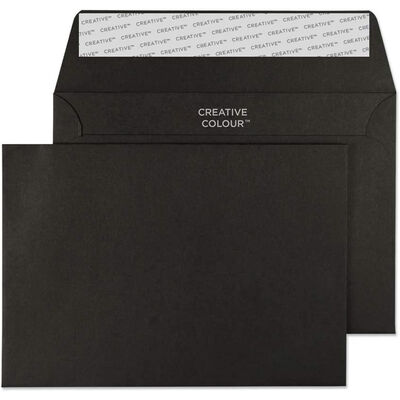 Black C6 Wallet Self Seal Envelopes Pack Of 25 image number 1