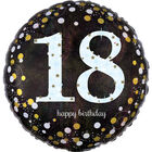 18 Inch Black Number 18 Helium Balloon image number 1