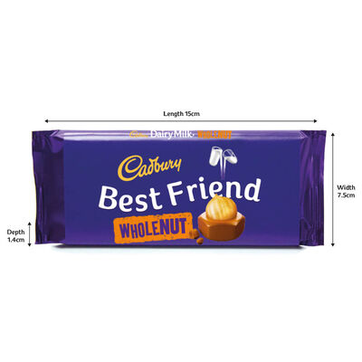 Cadbury Dairy Milk Whole Nut Chocolate Bar 110g - Best Friend image number 2