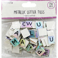 Dovecraft Essentials Metallic Letter Tiles - Iridescent - 150 Pieces