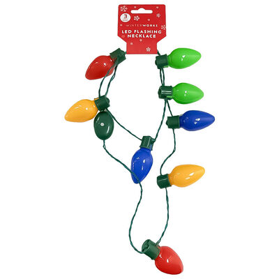 LED Flashing Christmas Bauble Necklace image number 1