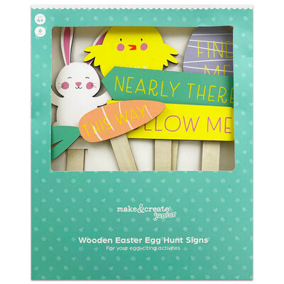 Wooden Easter Egg Hunt Signs: Pack of 6 image number 1