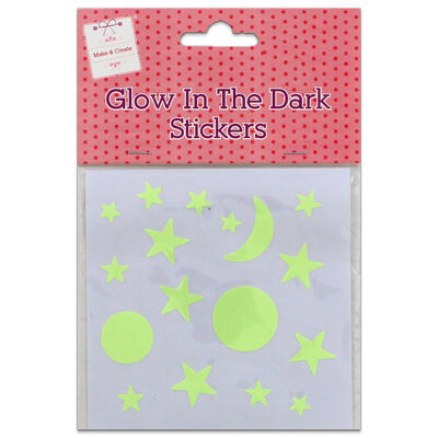 Glow In The Dark Moon And Stars Stickers: Yellow image number 1