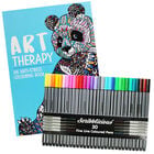 Art Therapy Colouring Book & Scribblicious Coloured Pens Bundle image number 1