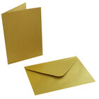 Metallic Gold Blank Cards with Envelopes - 5 x 7 Inches image number 3