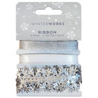 Christmas Silver Ribbon: Pack of 3 image number 1
