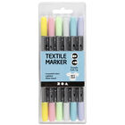 Textile Markers Pastel Colours: Pack of 6 image number 1