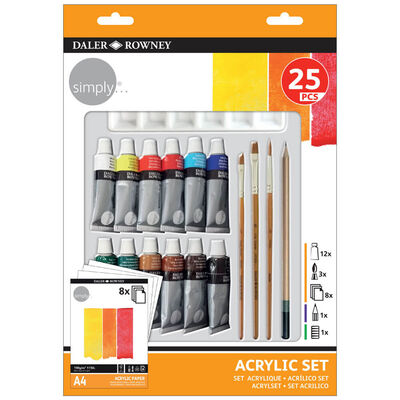 Daler Rowney Simply Acrylic 25 Piece Set image number 1