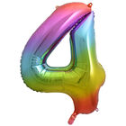 34 Inch Rainbow Number 4 Helium Balloon image number 1