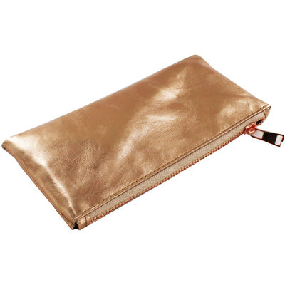 Small Rose Gold Metallic Pencil Case image number 2