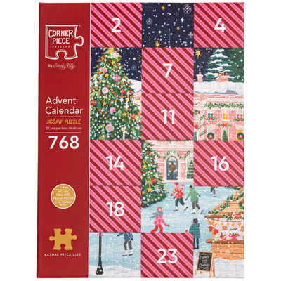 Ice Skating Advent Calendar 768 Piece Jigsaw Puzzle image number 1
