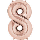 34 Inch Light Rose Gold Number 8 Helium Balloon image number 1