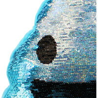 Reversible Sequin Poo Cushion - Blue