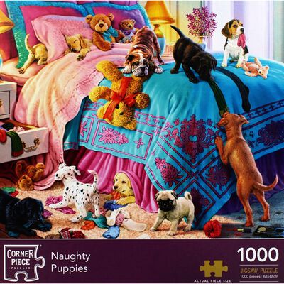 Naughty Puppies 1000 Piece Jigsaw Puzzle image number 1