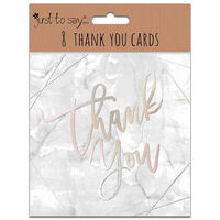 Wedding Thank You Cards and Envelopes: Pack of 8